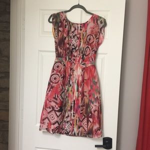 Ellen Tracy cap sleeve pleated dress